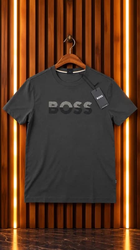 Boss cuello redondo gris